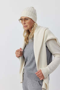 Luxe 1: Luxe Cashmere Ribbed Beanie - Cream