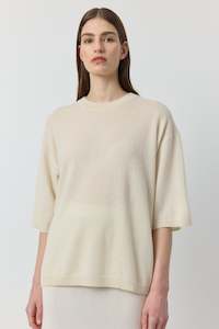 The Tee Edit: Cashmere Featherweight Oversize Tee - Cream