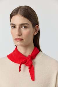 Red: Cashmere Pointelle Bandana - Red