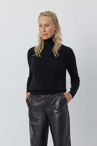 Best Sellers: Essential Cashmere Roll Neck - Black