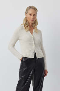 Dusters Jackets: Cashmere Waffle Jacket - Cream