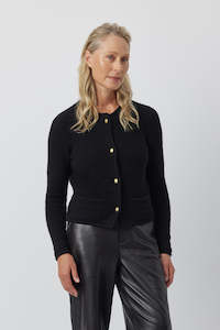 Dusters Jackets: Cashmere Waffle Jacket - Black