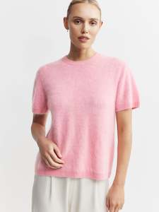 Brushed Cashmere: Brushed Cashmere Tee - Pink Marle