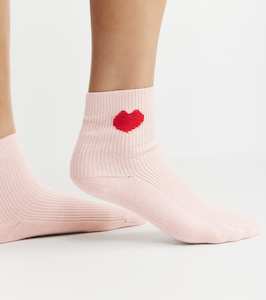 Cashmere Heart Socks - Pink/Red