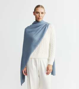 Cashmere Travel Wrap - Steel Blue
