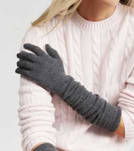 Gloves 1: Cashmere Long Gloves - Graphite