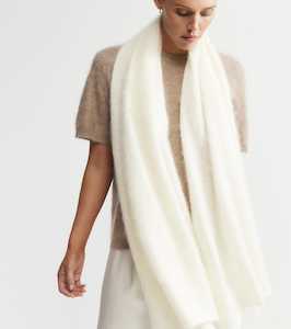 Brushed Cashmere: Brushed Cashmere Wrap - Cream