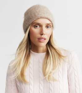 Brushed Cashmere Beanie - Walnut