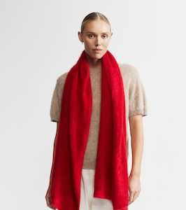 Brushed Cashmere Wrap - Red