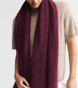 Brushed Cashmere: Brushed Cashmere Wrap - Burgundy