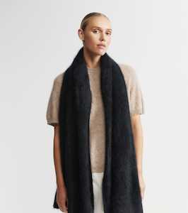 Brushed Cashmere Wrap - Black