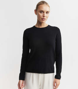 Back In Stock April 25: Essential Cashmere Crew Sweater - Black