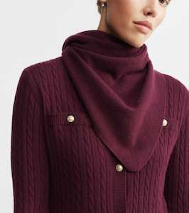 Cashmere Triangle Scarf - Burgundy