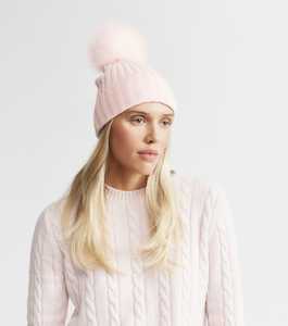 Cashmere Pom Pom Beanie - Powder Pink