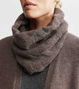 Cashmere Cable Snood - Brown Melange
