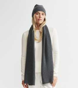 Cashmere Fisherman Rib Scarf - Graphite