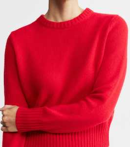 Crew Necks 1: Luxe Cashmere Crew Sweater - Red