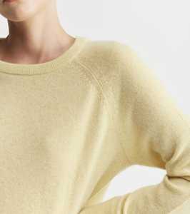 Crew Necks 1: Cashmere Featherweight Raglan Crew - Butter Melange