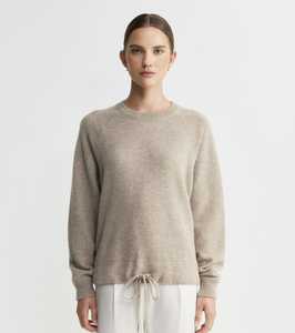 Cashmere Sweatshirt with Tie - Birch