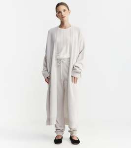All Cashmere: Cloud Cashmere Long Cardigan - Pebble