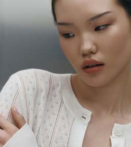 Fine Cashmere Pointelle Cardigan - Ivory