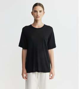 Matching Sets: Fine Cashmere Tee - Black