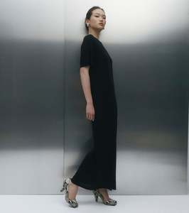 Dresses: Fine Cashmere Dress - Black