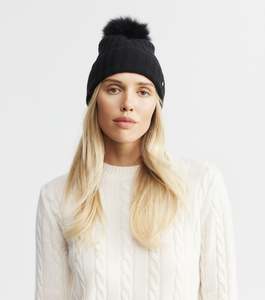 New Accessories Arrivals: Cashmere Pom Pom Beanie - Black