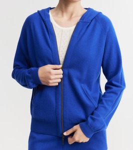 Fall Essentials: Essential Cashmere Zip Hoodie - Lapis