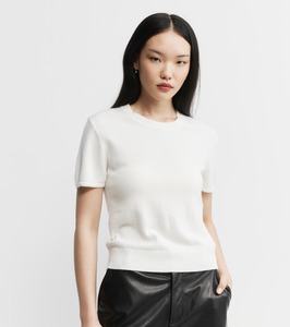 Cashmere Slim Fit Tee - White