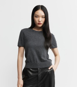 Cashmere Slim Fit Tee - Carbon