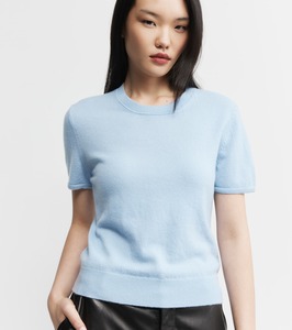 Cashmere Slim Fit Tee - Pale Blue