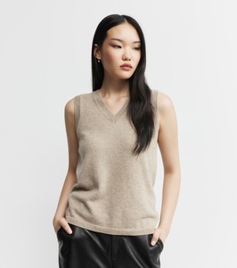 Cashmere V Tank - Birch