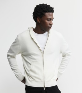 Cashmere Zip Hoodie - White
