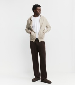 Mens Cashmere: Cashmere Zip Hoodie - Birch