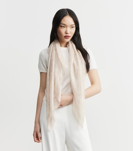 Travel Wraps Scarves: Cashmere Bandana Scarf - Sand/Cream