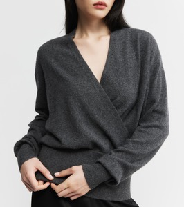 Womens Cashmere: Cashmere Ballet Sweater - Carbon