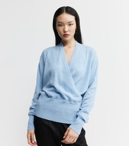 Womens Cashmere: Cashmere Ballet Sweater - Blue Melange