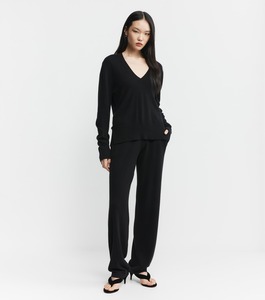 Womens Cashmere: Baby Cashmere Trouser - Black