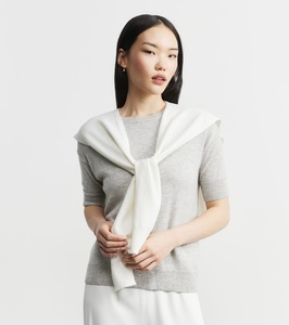 Sweater Scarves: Cashmere Sweater Scarf - White