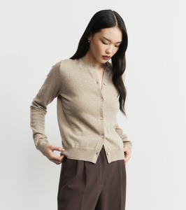 Essential Cashmere Crew Cardigan - Birch