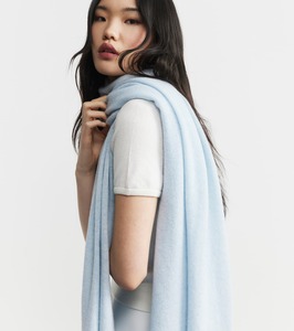Travel Wraps Scarves: Cashmere Travel Wrap - Sky Melange
