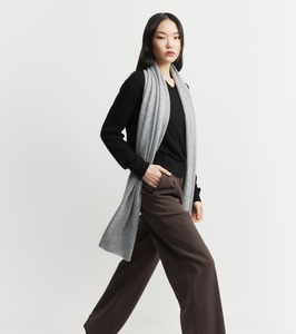 Travel Wraps Scarves: Cashmere Travel Wrap - Dark Grey Melange