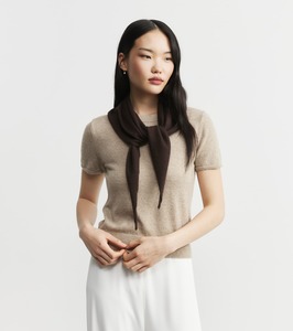 Scarves Sweater Wraps: Cashmere Triangle Scarf - Cacao