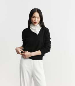 Cashmere Triangle Scarf - White