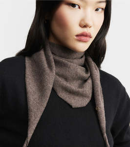 Cashmere Not On Sale: Cashmere Triangle Scarf - Brown Melange
