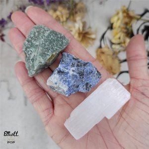 Raw Crystals • Elliott Pop Crystals, Tarot + Oracle and Spiritual Delights: Vibe Trio – Sodalite, Green Aventurine + Selenite