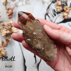 Large Kundalini Quartz Point Raw Citrine with Rainbows