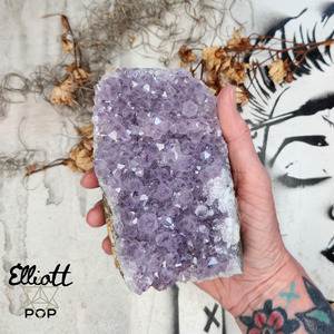 Raw Crystals • Elliott Pop Crystals, Tarot + Oracle and Spiritual Delights: Amethyst Cut Base Druze