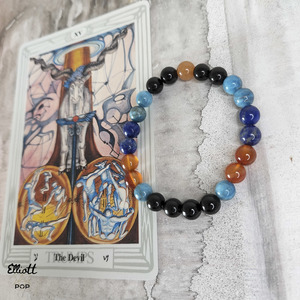 Crystal Bead Bracelet – Thoth Tarot Card- The Devil